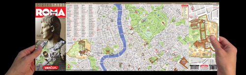 StreetSmart? Rome Map by VanDam -- Laminated, pocket sized City Center folding street and subway map to Rome, Italy with all attractions, museums, ... ... (English, Italian and German Edition)