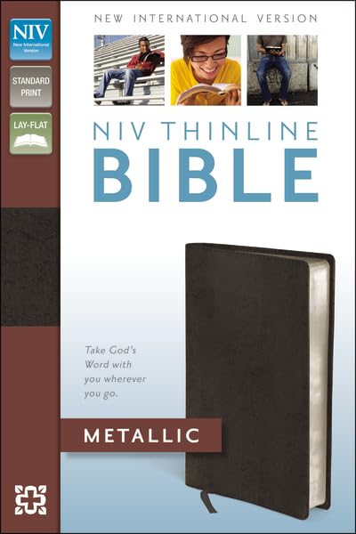 NIV Thinline Bible Metallic, Bonded Leather, Red Letter Edition