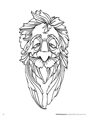 Woodspirits Line Art Patterns for Carving, Pyrography & Crafts (Fox Chapel Publishing) 17 Original Designs by Lora Irish of Green Men, Nature Faces, Oak Leaf Wood Spirits, Friendly Sprites, and More