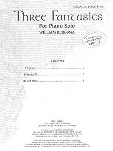 Three Fantasies: Sheet