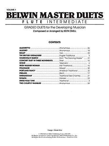 Belwin Master Duets (Flute), Vol 1: Intermediate