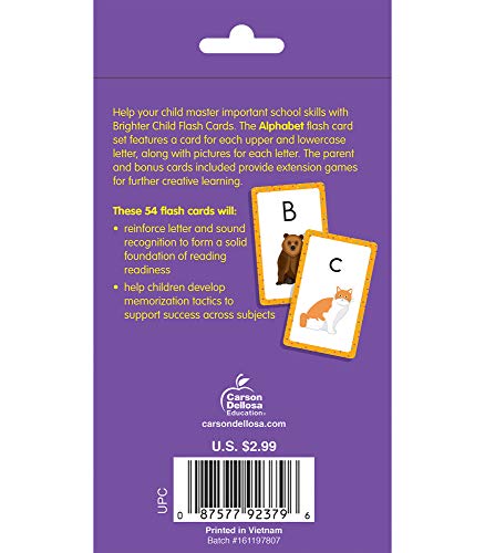 Carson Dellosa 54 Alphabet Flash Cards, abc Learning Resourc
