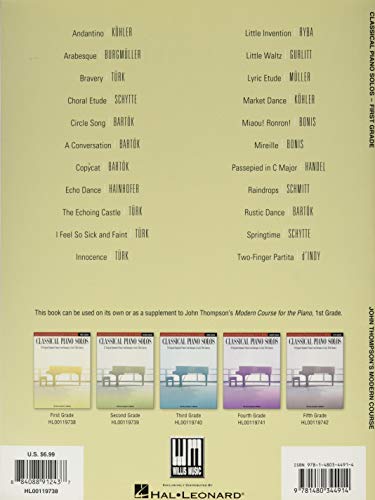 Classical Piano Solos - First Grade: John Thompson's Modern Course Compiled and edited by Philip Low, Sonya Schumann & Charmaine Siagian (John Thompson's Modern Course for the Piano)