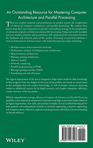Advanced Computer Architecture and Parallel Processing (Wiley Series on Parallel and Distributed Computing) — back cover