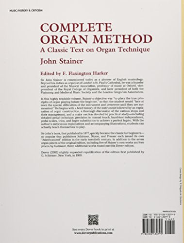 Complete Organ Method: A Classic Text on Organ Technique (Dover Books On Music: Instruction)