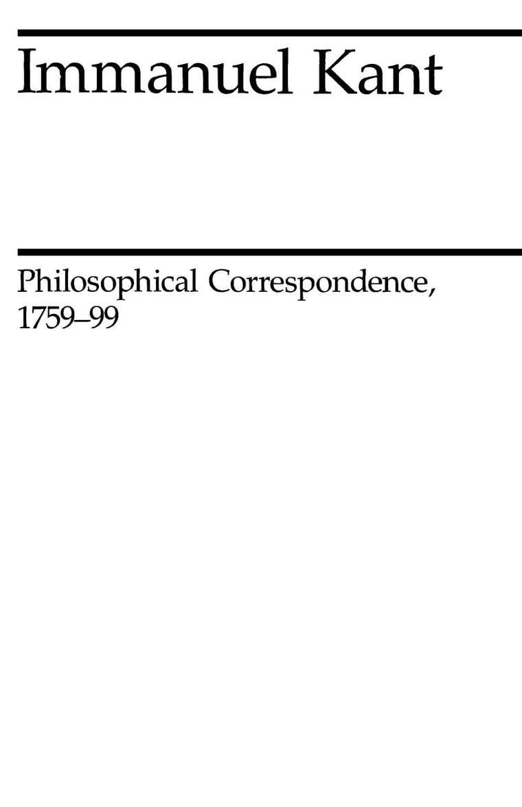Philosophical Correspondence, 1759-1799 (Midway Reprint)