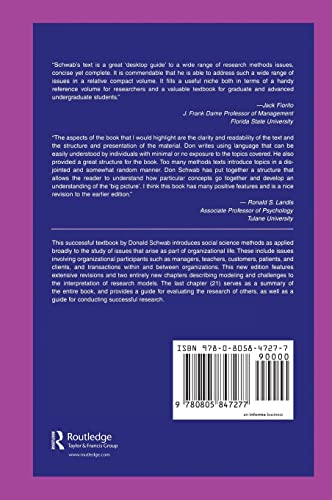 Research Methods for Organizational Studies — back cover