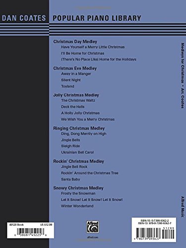 Dan Coates Popular Piano Library -- Medleys for Christmas