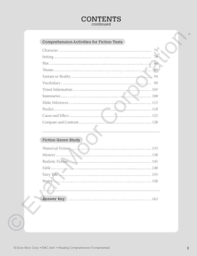 Evan-Moor Reading Comprehension Fundamentals, Grade 1 Teacher's Edition - Supplemental Teaching Resource for Reading