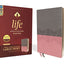 NIV, Life Application Study Bible, Third Edition, Large Print, Leathersoft, Gray/Pink, Red Letter