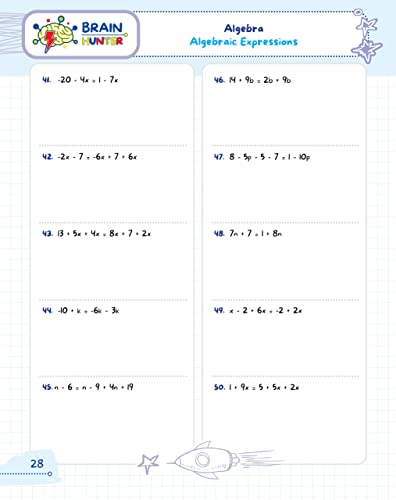 Math Practice Workbook: ALGEBRA 1: 2000 Questions You Need to Kill in High School by Brain Hunter Prep (Algebra 1 Workbooks Series)