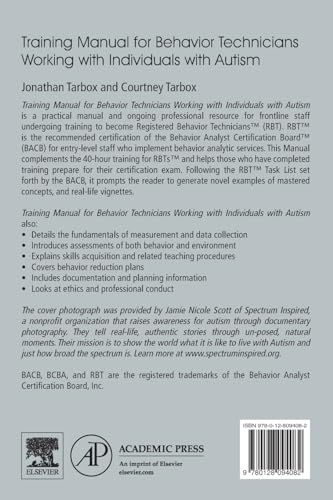 Training Manual for Behavior Technicians Working with Individuals with Autism