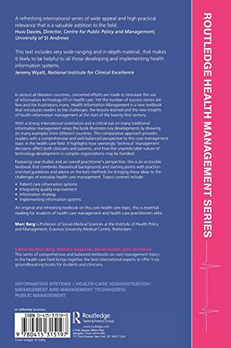 Health Information Management: Integrating Information Technology in Health Care Work (Health Management)