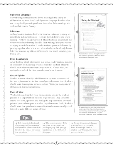 Comprehension Skills: Short Passages for Close Reading: Grade 6
