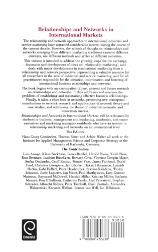 Relationships and Networks in International Markets (International Business and Management, 3)
