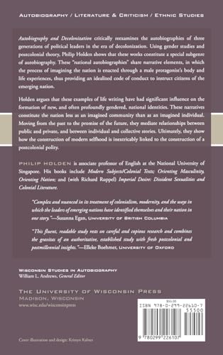 Autobiography and Decolonization: Modernity, Masculinity, and the Nation-State (Wisconsin Studies in Autobiography)