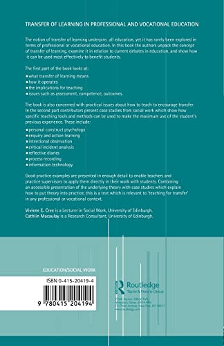 Transfer of Learning in Professional and Vocational Education: Handbook for Social Work Trainers
