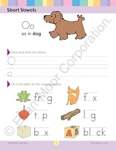 Learning Line: Short Vowels, Kindergarten - Grade 1 Workbook