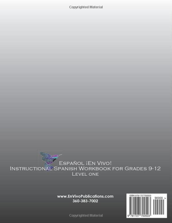 Espa?l En Vivo Level 1 for Grades 9-12: Instructional Spanish Workbook for Grades 9-12