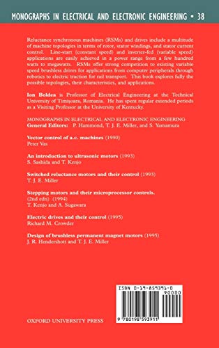 Reluctance Synchronous Machines and Drives (Monographs in Electrical and Electronic Engineering)