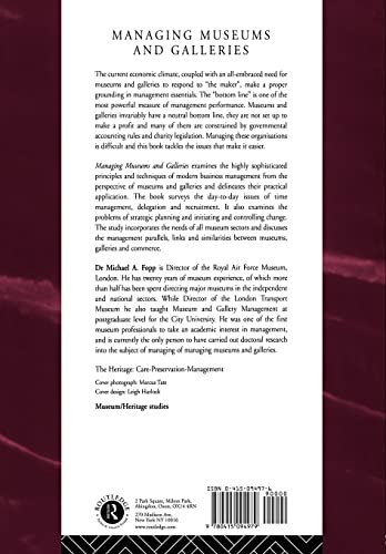 Managing Museums and Galleries (Heritage: Care-Preservation-Management)
