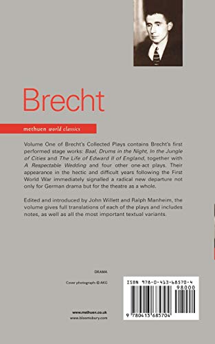 Brecht Collected Plays: 1: Baal; Drums in the Night; In the Jungle of Cities; Life of Edward II of England; & 5 One Act Plays (World Classics)