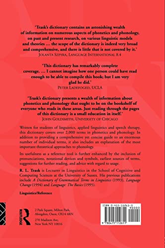 A Dictionary of Phonetics and Phonology (Linguistics)