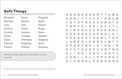 Extra Large-Print Easy Word Search for Seniors