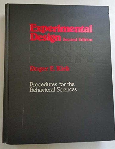 Experimental design: Procedures for the behavioral sciences
