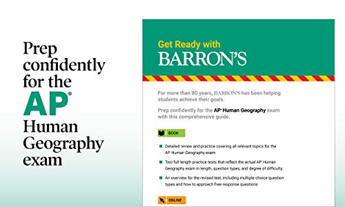AP Human Geography Premium: With 4 Practice Tests (Barron's Test Prep)