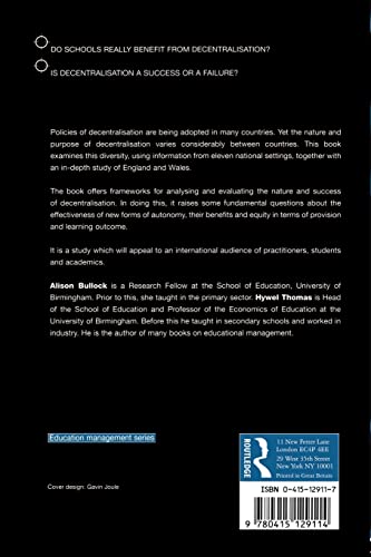 Schools at the Centre: A Study of Decentralisation (Educational Management Series)