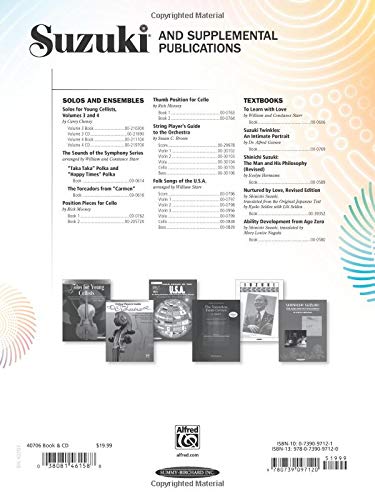 Suzuki Cello School, Vol 4: Cello Part, Book & CD