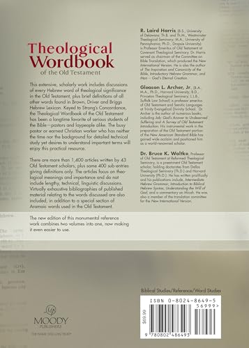 Theological Wordbook of the Old Testament — back cover