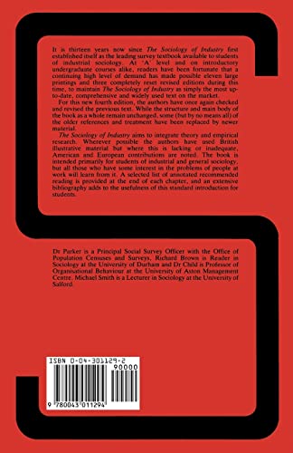 The Sociology of Industry (Studies in Sociology)