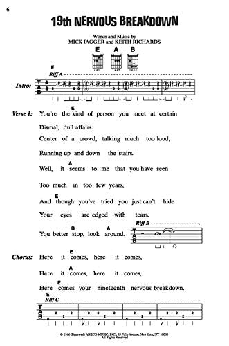 Rolling Stones -- Lyric & Chord Songbook
