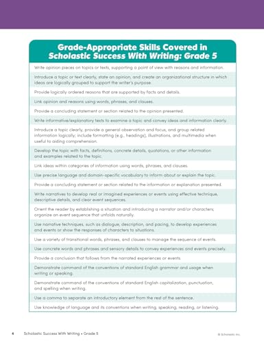 Scholastic Success with Writing Grade 5 Workbook