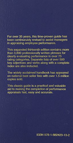 Effective Phrases for Performance Appraisals: A Guide to Successful Evaluations (Neal, Effective Phrases for Peformance Appraisals)