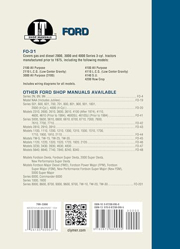 Ford Shop Manual Series 2000 3000 & 4000 < 1975 (I & T Shopservice)