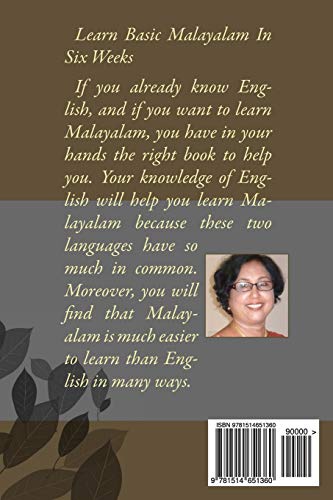 Learn Basic Malayalam In Six Weeks: With Daily Worksheets & Answer Key