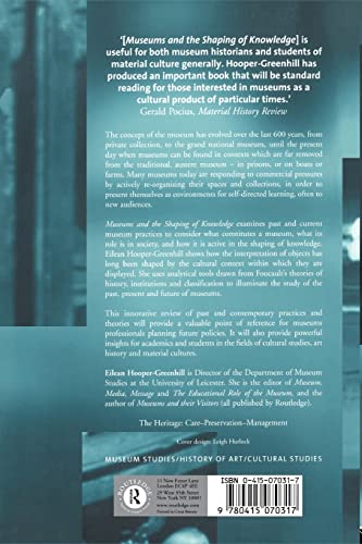 Museums and the Shaping of Knowledge (Heritage: Care-preservation-management)