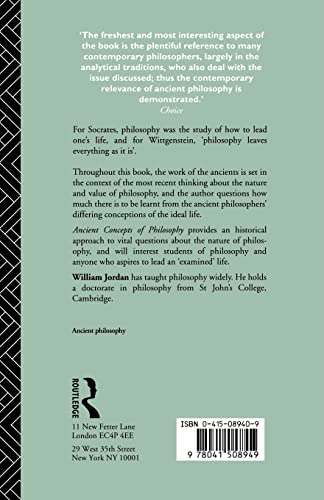 Ancient Concepts of Philosophy (Issues in Ancient Philosophy)
