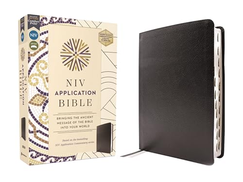 NIV Application Bible, European Bonded Leather, Black, Red Letter, Thumb Indexed, Comfort Print: Bringing the Ancient Message of the Bible into Your World (NIV Application Commentary Resources)