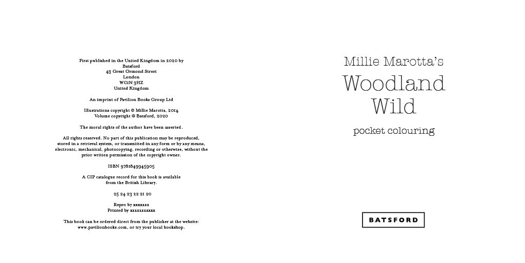 Millie Marotta's Woodland Wild: Pocket Colouring
