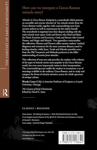 Miracles in Greco-Roman Antiquity: A Sourcebook for the Study of New Testament Miracle Stories (The Context of Early Christianity, 1)