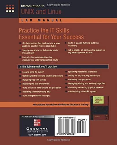 Introduction to Unix and Linux Lab Manual, Student Edition