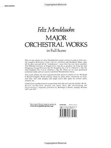Major Orchestral Works in Full Score (Dover Orchestral Music Scores)