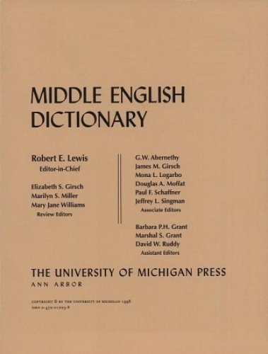 Middle English Dictionary (Volume Q.1)