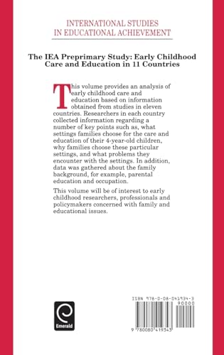 The IEA Preprimary Study: Early Childhood Care and Education in 11 Countries