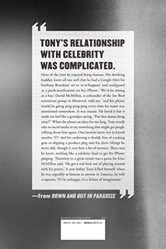 Down and Out in Paradise: The Life of Anthony Bourdain by Le