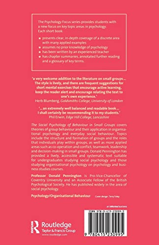 The Social Psychology of Behaviour in Small Groups (Psychology Focus)